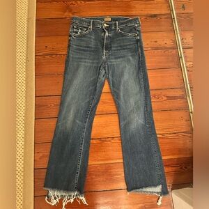 MOTHER “The Insider” Kick Flare Frayed Hem Jeans